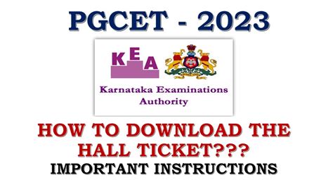 pgcet hall ticket download 2023